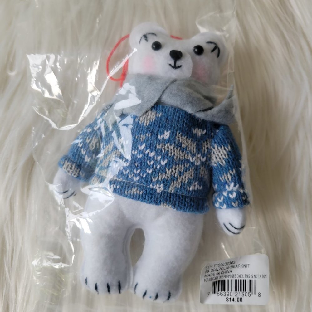 Fabric Polar Bear Ornament